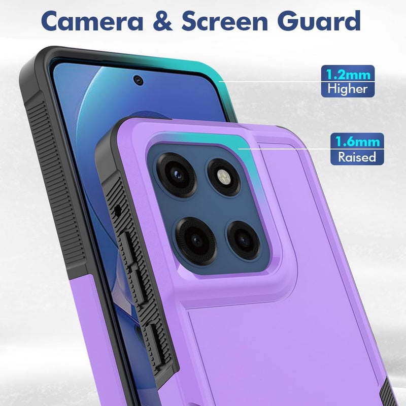 yuanming for Moto G Stylus 5G 2025 Case,[Military Grade Drop Tested] with Screen Protector,Dual Layer Protective Heavy Duty Cell Phone Cover Non-Slip Shockproof Case for Motorola G Stylus 5G 2025 (Purple) - Image 4